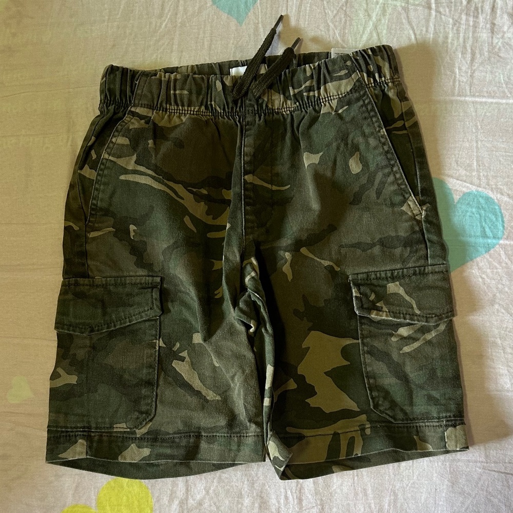 Boys Camo Pull On Cargo Shorts Size 8